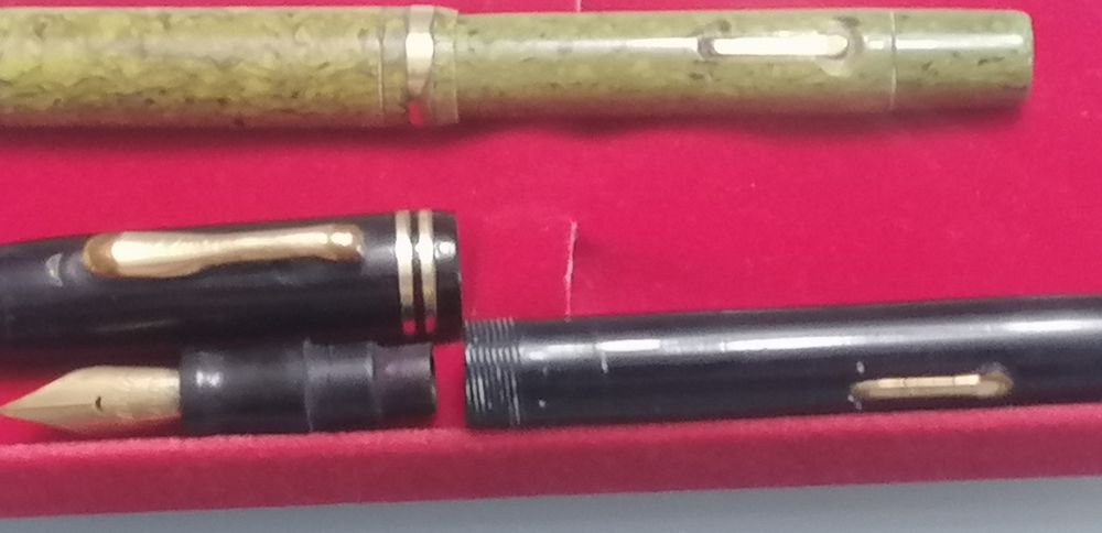 canetas aparo ouro 18k antiga konklin toledo