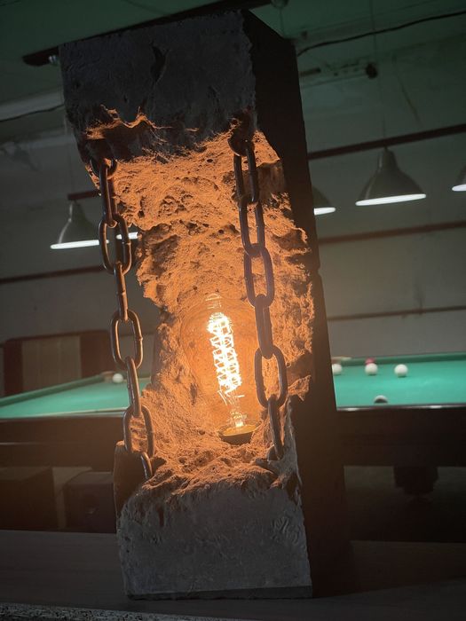 Loft Лофт індустріальна бетонна настільна лампа світильник едісона