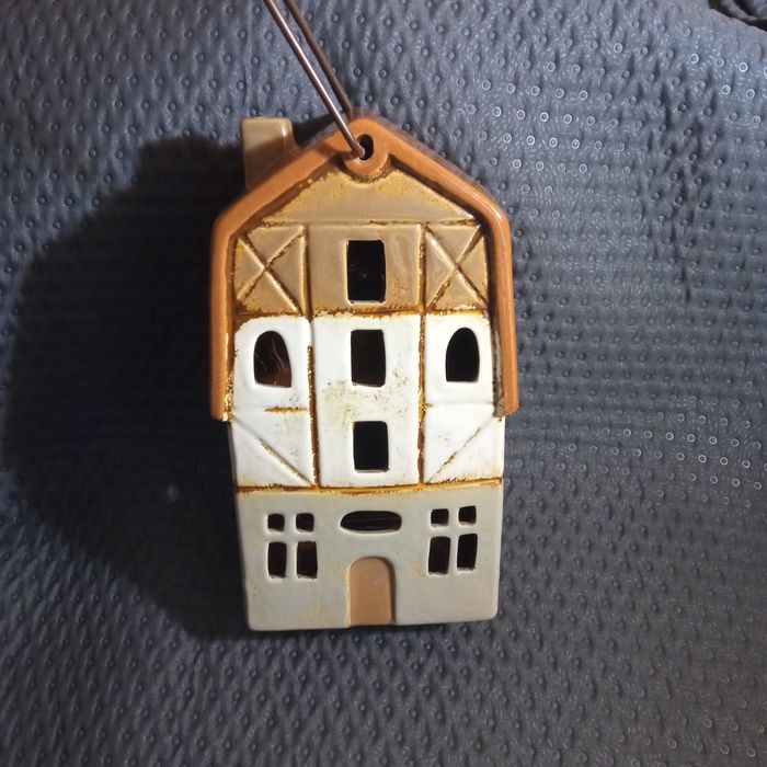Lampion domek ceramiczny