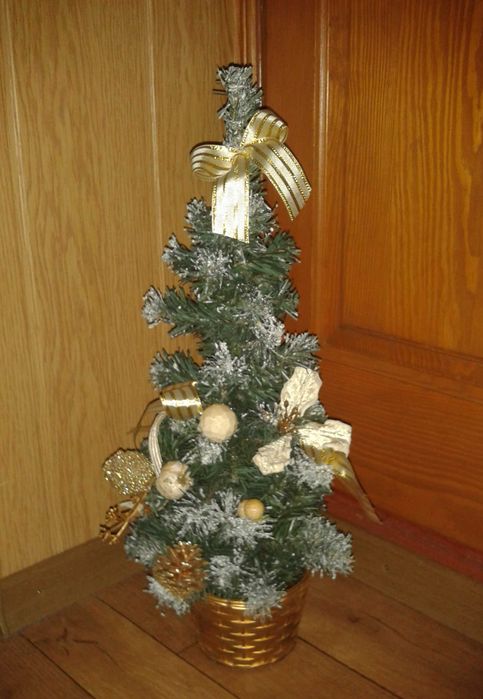 Елка с декором 50 см, новогодняя елка, елка в горшочке