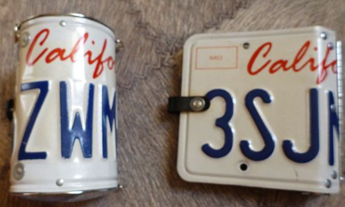 Сумочка и скоросшиватель из авто номер California Plate Purse