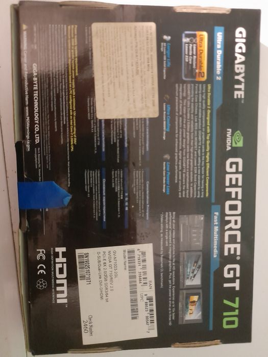Видеокарта GIGABYTE GeForce GT710 не рабочая