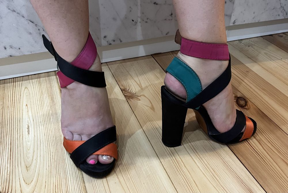 Eleganckie buty kolore paski Zara Woman rozm 36