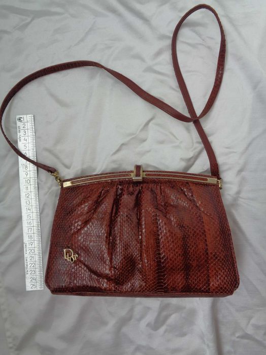 сумочка Dior нат шкіра рептилії 1970ті 24*18см