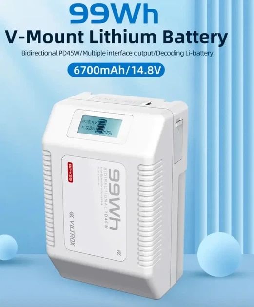 Акумулятор Snowpeak BP-V99 V-Mount 99Wh 6700mAh 14.8 V BV-99 D-TAP з TYPE-C