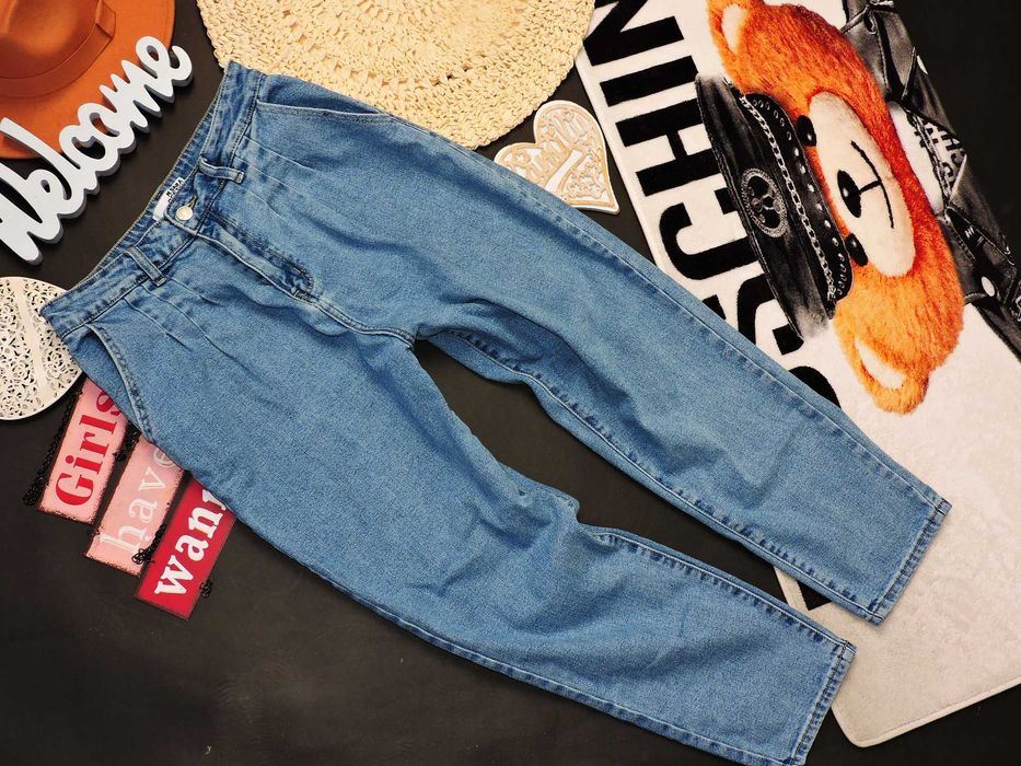 M.Sara spodnie jeasn wysoki stan zakładki 40 zestaw