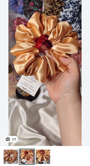 Scrunchie do włosów rozm XL Satyna