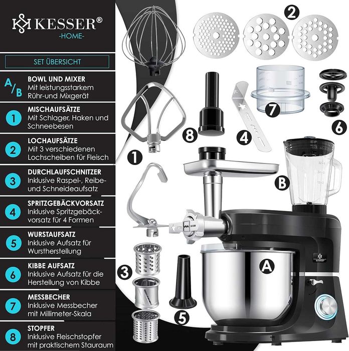 Nowy robot kuchenny KESSER / maszynka do mięsa / mikser !4233!