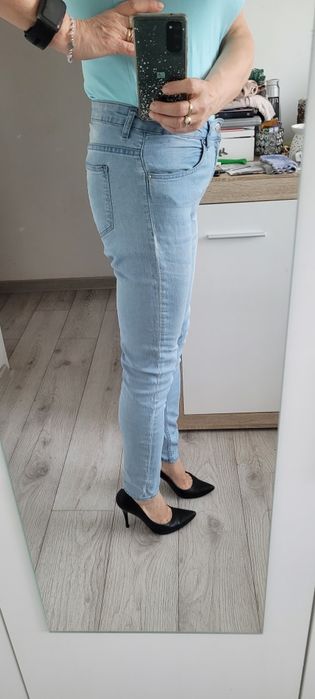 Spodnie H&M 40 błekitne wysoki stan