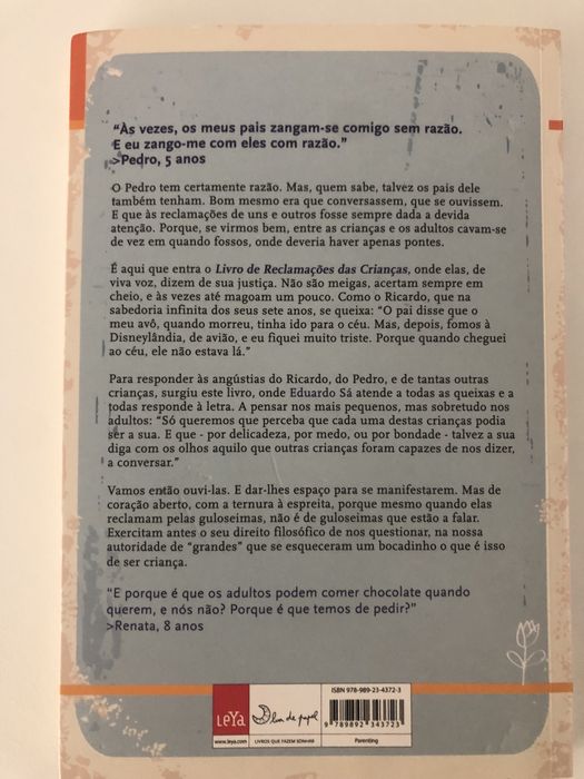 Livro de reclamações das crianças