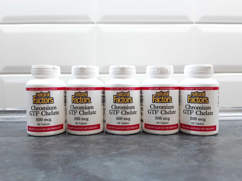 Natural Factors, Chromium GTF Chelate 500 мкг (90 таб.), хром хелат