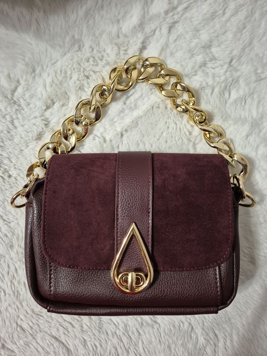 Piękna bordowa torebka Massimo Contti
