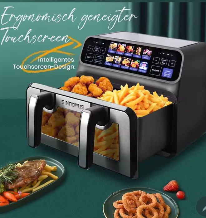 Air fryer 2x4,5 lub 9l elastyczny pojemnik