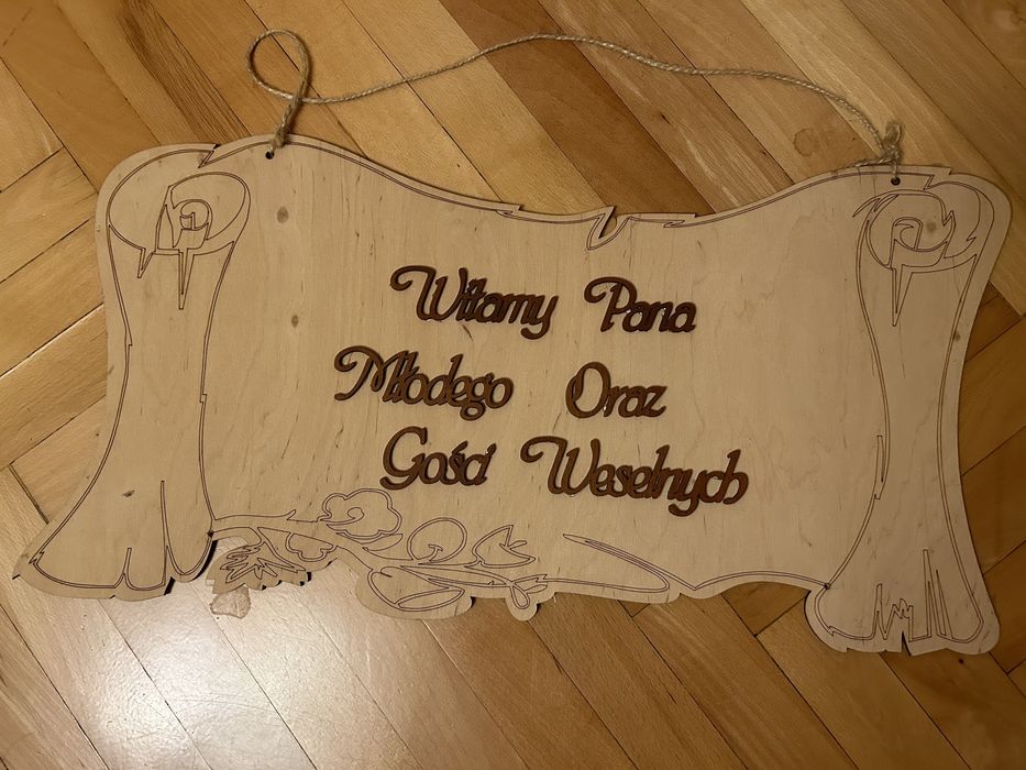 Tablica weselna witamy pana mlodego oraz gosci weselnych.