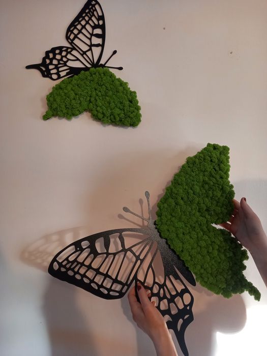 Obraz na ściane. Motyl z mchu chrobotka. Prezent. Dekoracje wnętrz