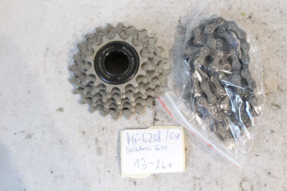 wolnobieg nakręcany shimano 600 MF-6208 japan 6s 13-24T + łańcuch cy4