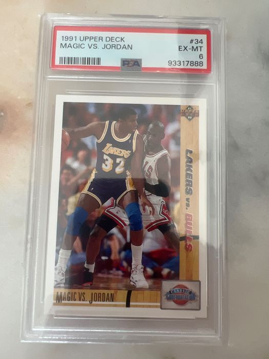 Jordan vs Magic 1991 upper deck PSA 6