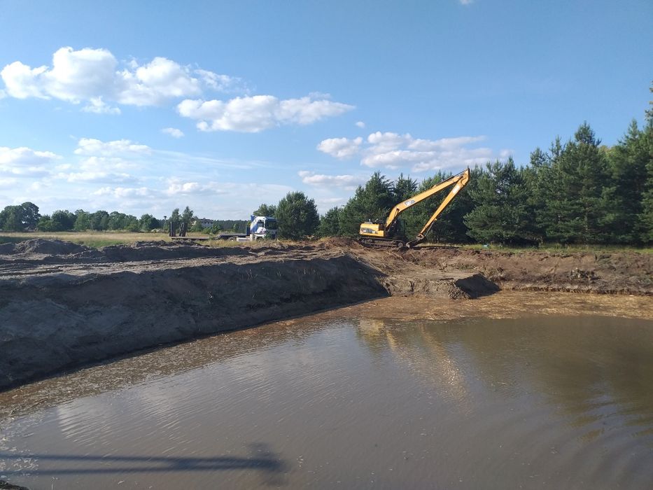 Roboty ziemne Kopanie stawy wykopy pogłebianie skarpowanie  plaże wyci