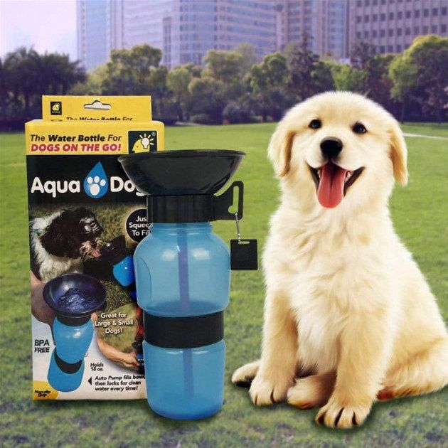 Поїлка для собак дорожня переносна Aqua Dog 537 мл портативна пляшка д