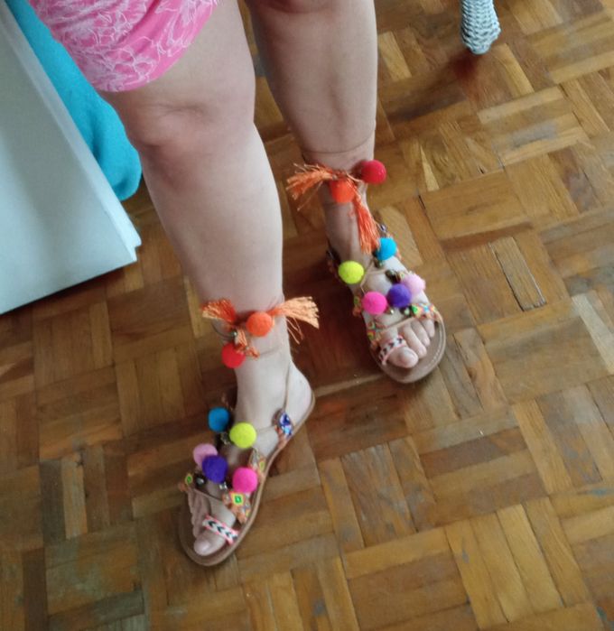 Sandały Boho frędzle pompony lato 37 Warszawa Mokotów
