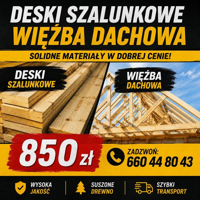 Więźba dachowa deski krawedziaki