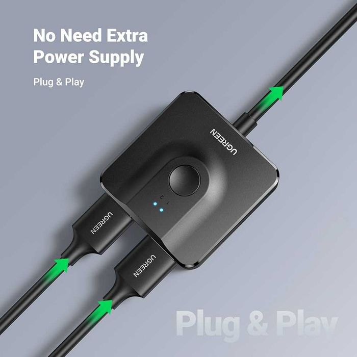 Przełącznik HDMI UGREEN 4K 60Hz – Dwukierunkowy (Switch/Splitter)