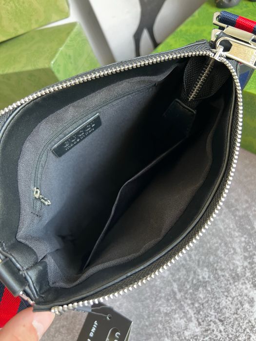 Сумка мессенджер чоловіча Gucci Гуччи гучі GG мужская чорна шкіряна LV