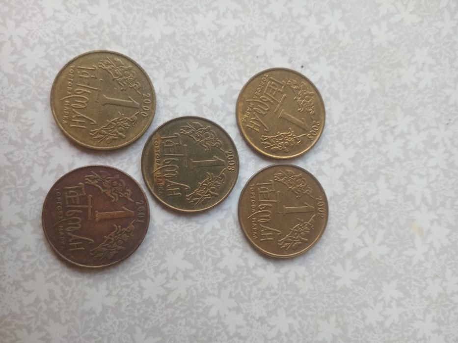 Гетьман  монетка 2000-2008,5 штук