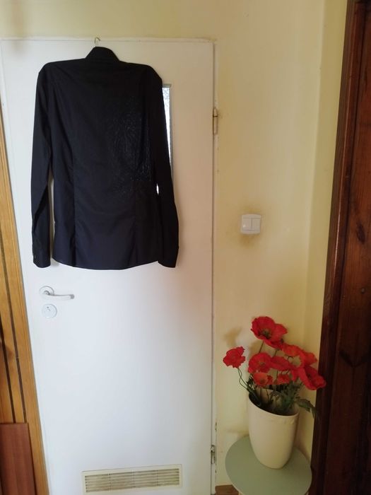 Koszula bawełniana męska czarna Slim Fit