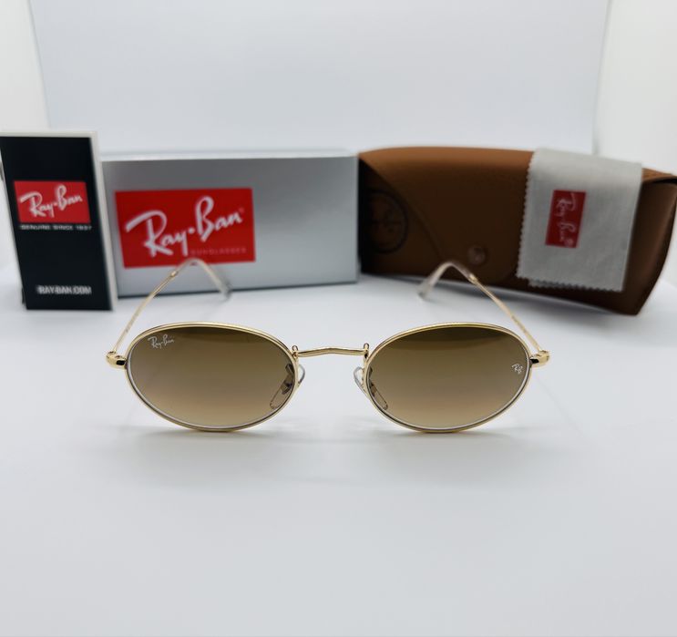 Солнцезащитные очки Ray Ban Oval 3547 Gold-Brown Gradient 51мм стекло