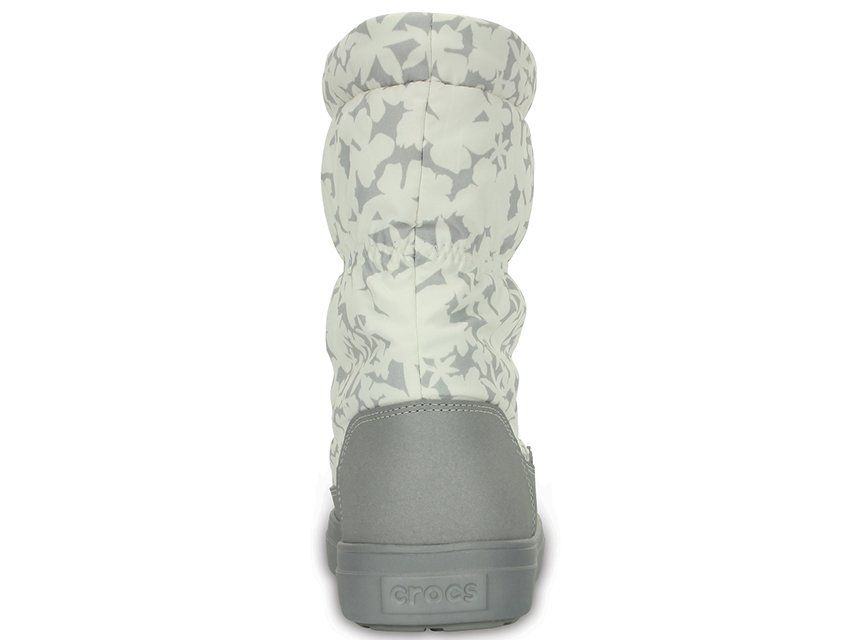 Crocs Śniegowce damskie - Lodge Point Pull-On - r 34,5 - Szare Kwiaty