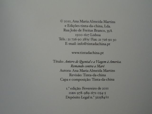 Antero de Quental de Ana Maria Almeida Martins - Vários Livros