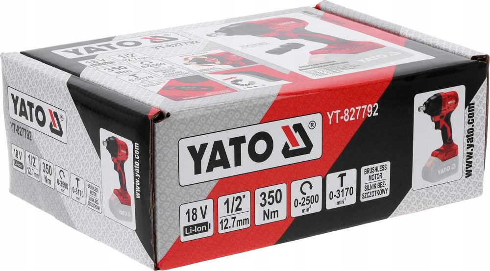 YATO klucz UDAROWY 1/2'' akumulatorowy 18V 350NM - SOLIDNY