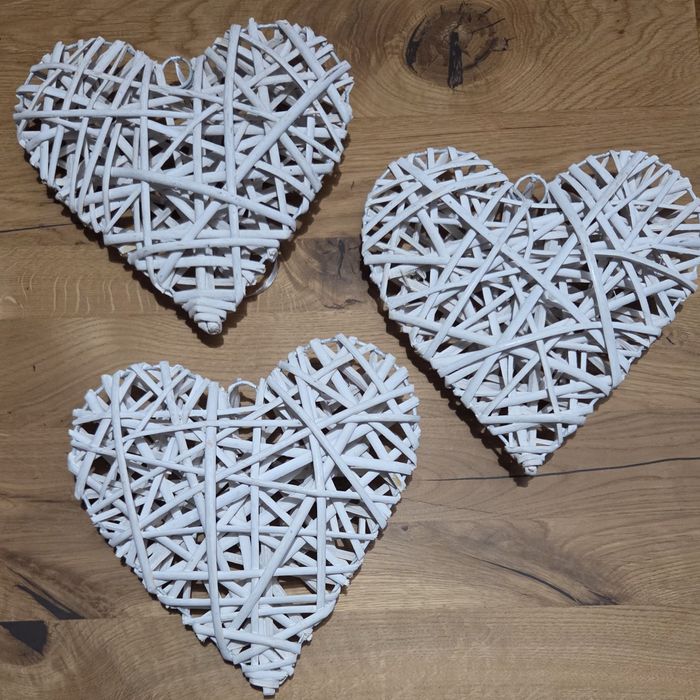 Wiklinowe serca 3 sztuki