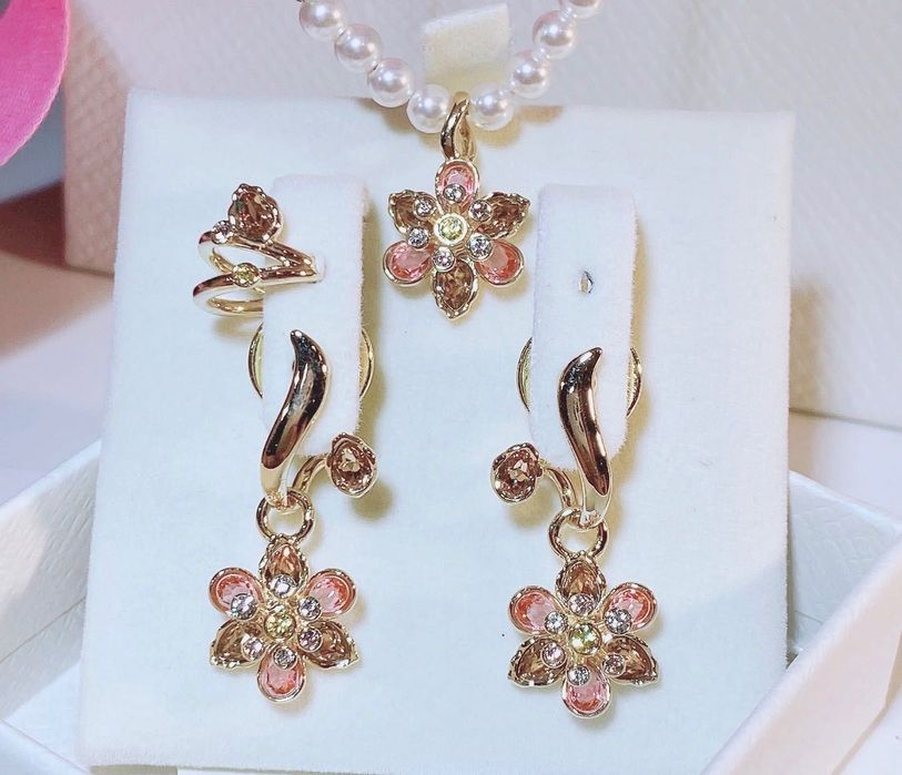 Сережки з кафом та кольє Swarovski idyllia
