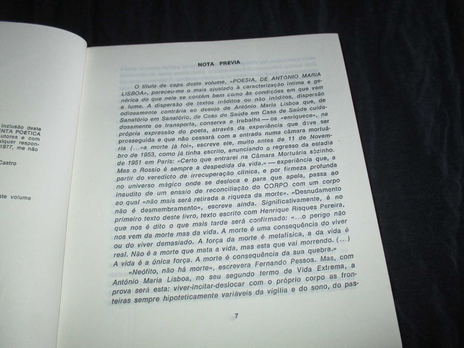 Livro Poesia de António Maria Lisboa Mário Cesariny 1ª edição