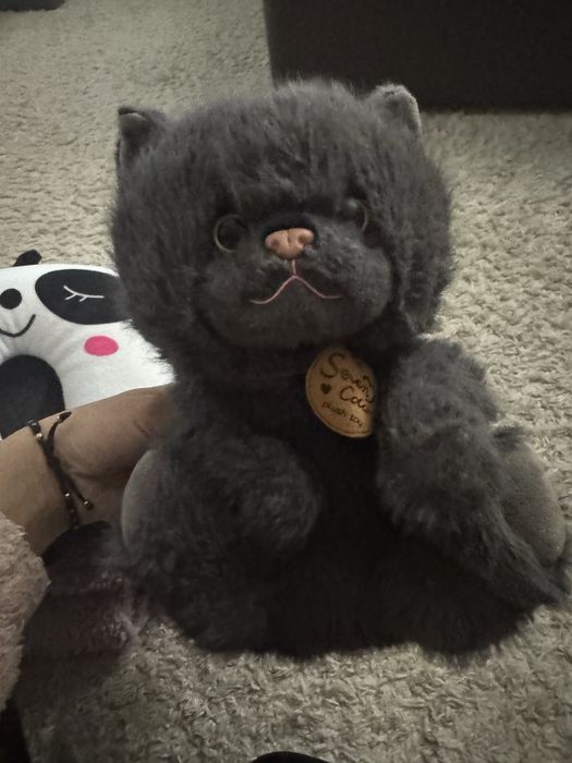 Мяка іграшка котик сірий
