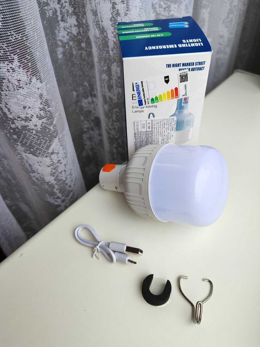 Портативна акумуляторна лампа з USB зарядкою, ліхтар