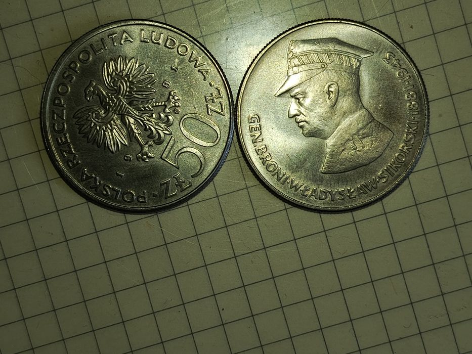 Sikorski 1981 50 zł zestaw moneta gen prl