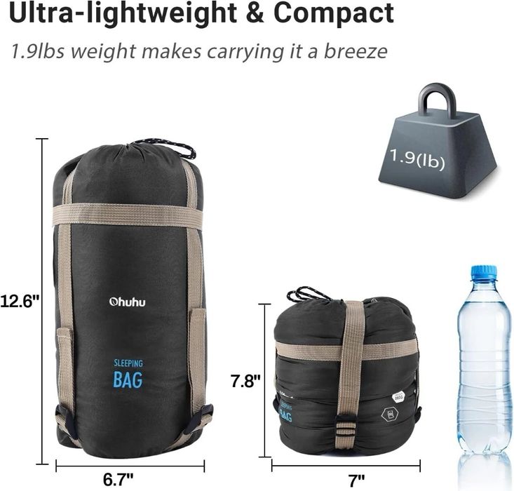 Lekki Śpiwór koc Ohuhu 3 sezonowy  188 cm x 84 cm