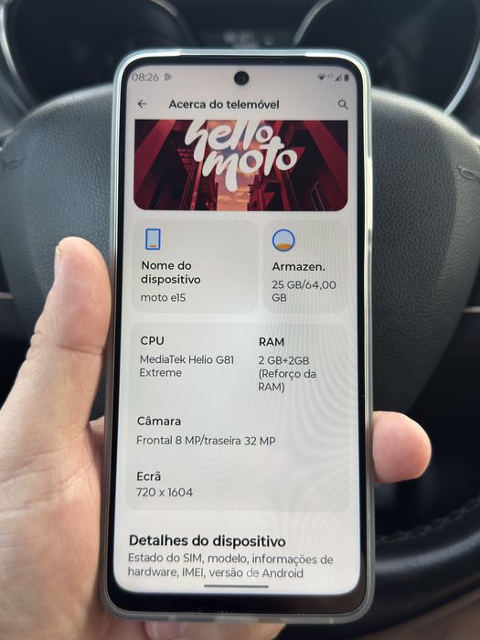 Motorola e15 azul igual a novo.
