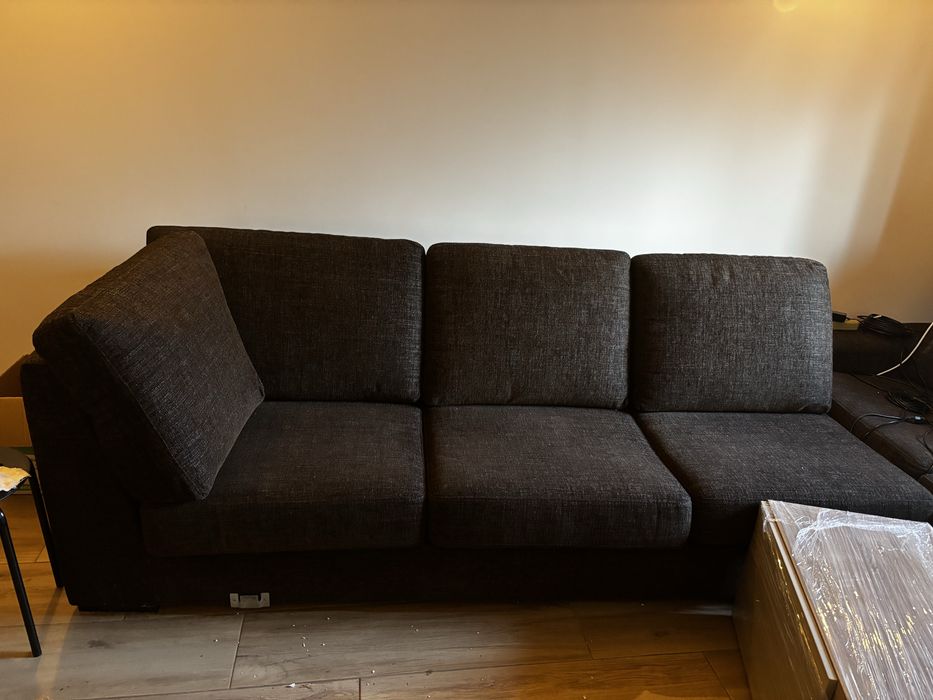 Sofá modular 5 lugares cinzento escuro – excelente estado