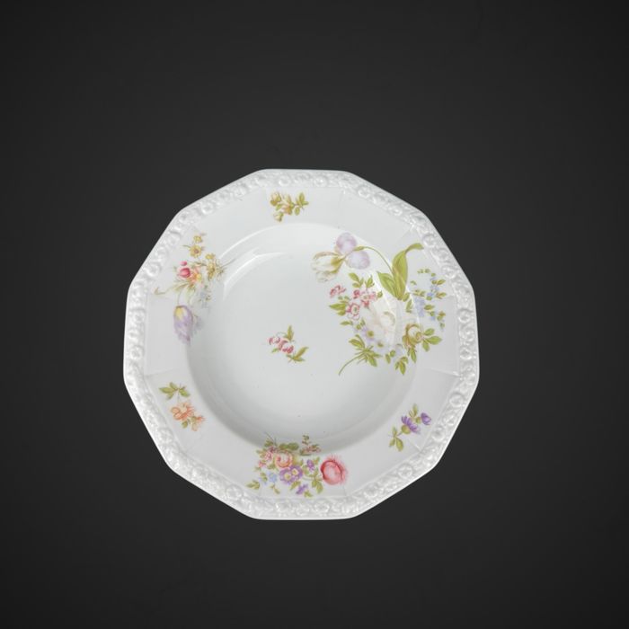 Talerz głęboki biala Maria Rosenthal kolorowe kwiaty B5/092513