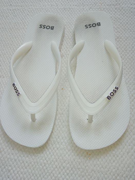 Klapki HUGO Bossa białe