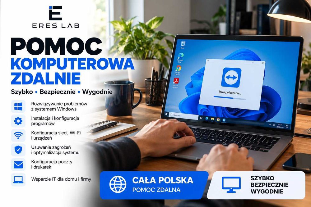 Zdalna pomoc komputerowa | Informatyk online | Pomoc IT cała Polska | ERES LAB