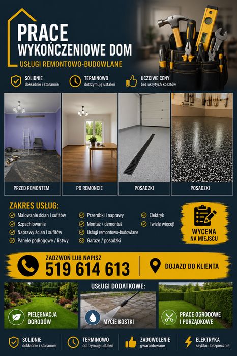 Złota Rączka – Prace Remontowe, wykonczeniowe i OGRODOWE