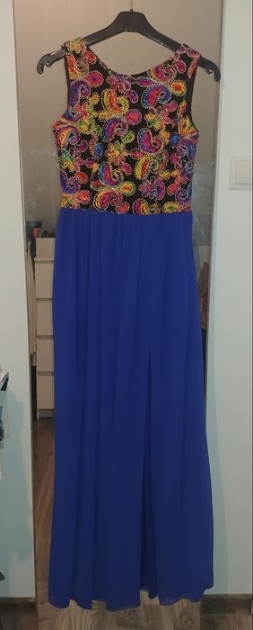 Suknia kolorowa efektowna suknia 36