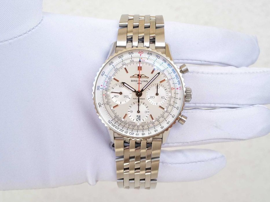 Breitling Navitimer 1 B01 Chronograph Steel 41mm Silver Dial
