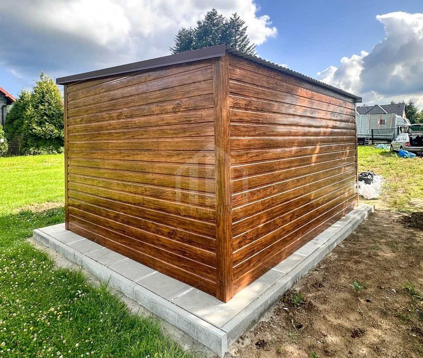 Schowek - domek ogrodowy 4x2,5m - drzwi - okno - drewnopodobny SO150