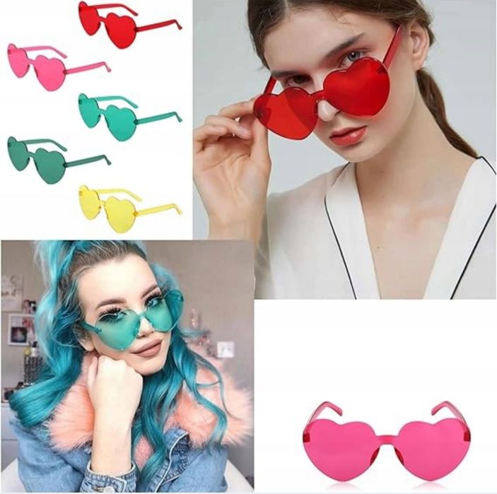10szt. Zestaw okolaróww kształcie serca okulary serce imprezowe
